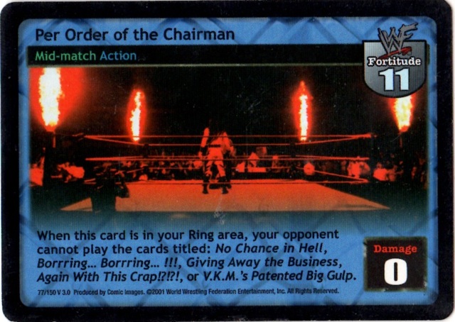 Per Order of the Chairman